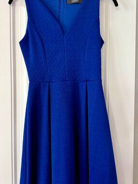 Zouk Royal Blue Textured Fit & Flare Dress Size 4